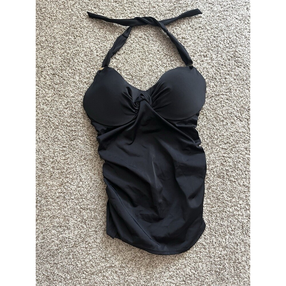 Women's Victoria Secret Black Tankini Top Only, Size 34DD